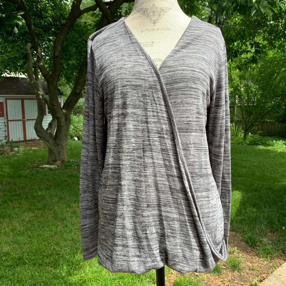 Torrid Gray Space Dye Wrap Knotted Top Size 2X